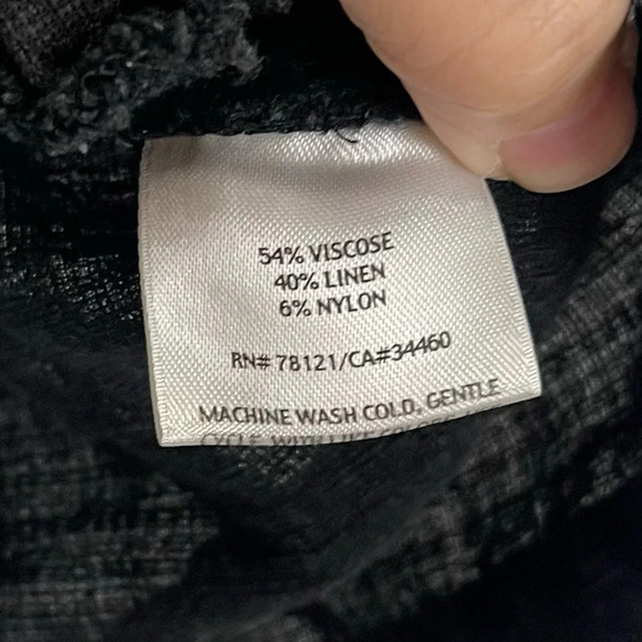 Eileen Fisher Jacket Womens Size Large Black Button Front Linen Button Front - Picture 7 of 10